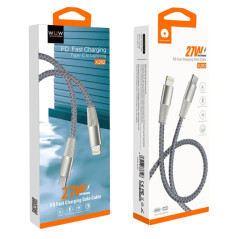 Câble Type-C / Lightning Nylon Tressé 27W WUW | Smarty Paris